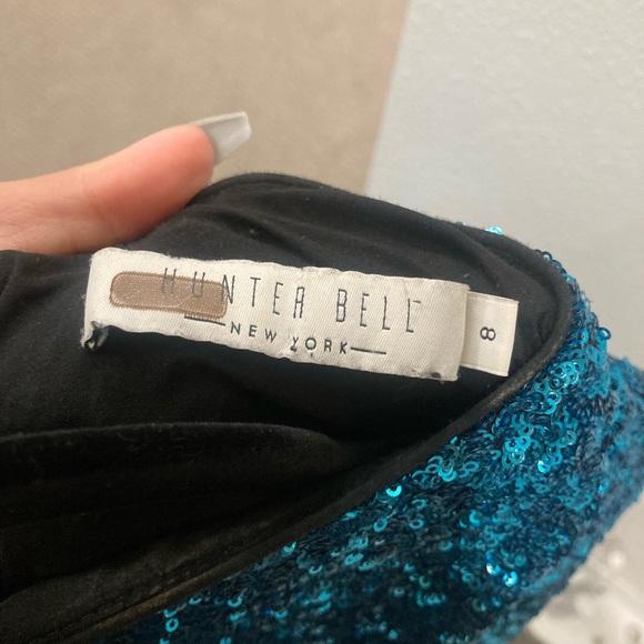 Hunter Bell Blue Sequin Shift Dress size 8 - Picture 5 of 9